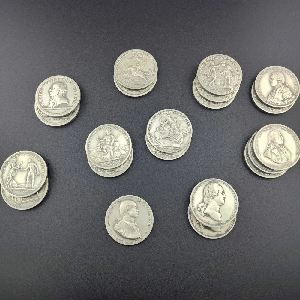 21 America's first medals pewter George Washington Daniel Morgan collector coins